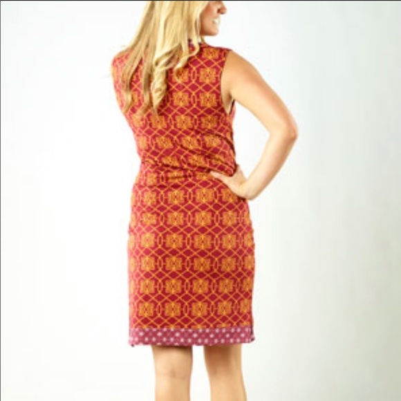 Boutique-Tracy Negoshian Krissy in geo garnet gold - Picture 2 of 5